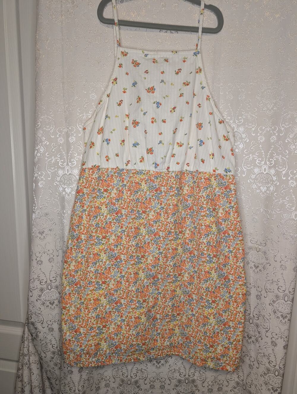 Cotton Split Floral Design Summer Dress